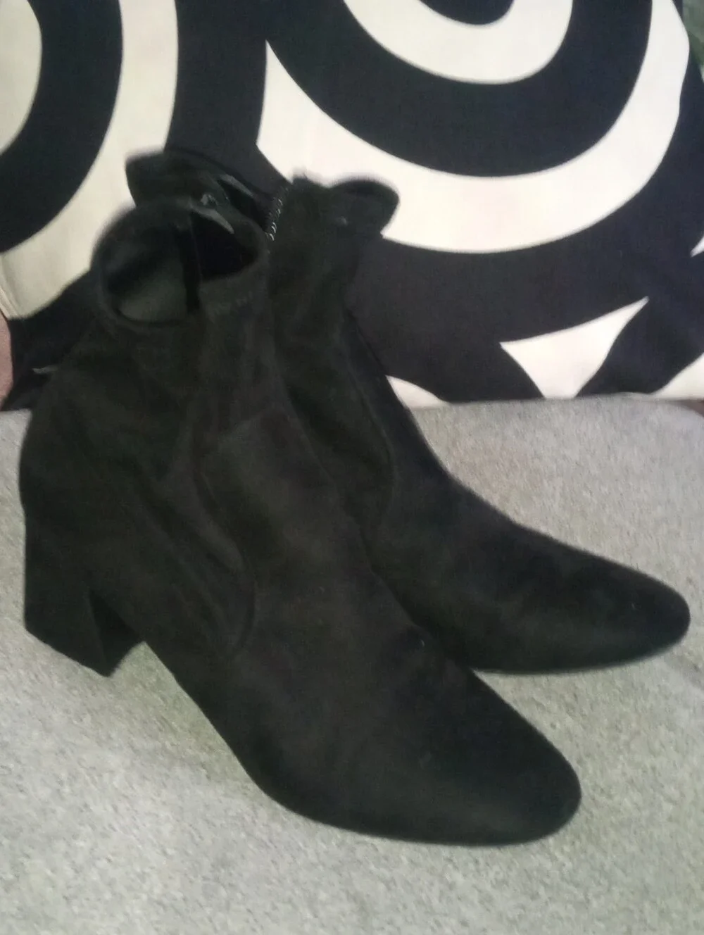 Black Suede Ankle Boots for Women
